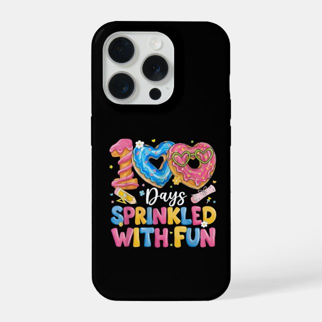 100 Days Sprinkled With Fun Cute Donut iPhone Case (Back)