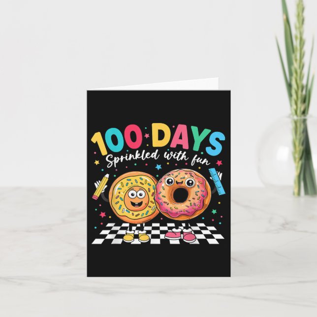 100 Days Sprinkled With Fun Doughnut 100th Day Of  Card (Front)