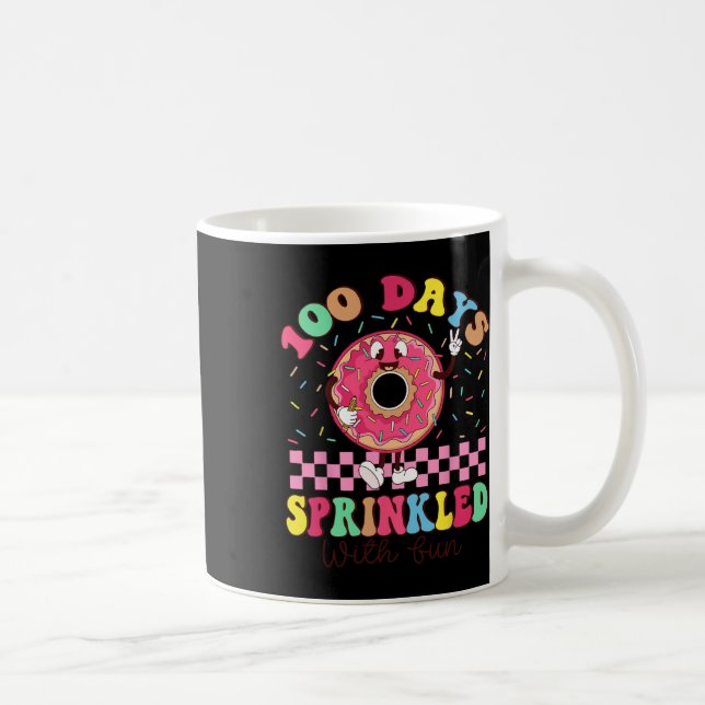 100 Days Sprinkled With Fun Doughnut 100th Day Sch Coffee Mug (Right)