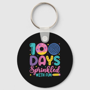 100 Days Sprinkled With Fun Doughnuts 100th Day Of Keychain