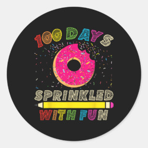 100 Days Sprinkled With Fun Happy 100th Day Kinder Classic Round Sticker