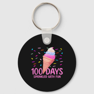 100 Days Sprinkled With Fun Ice Cream 100th Day Of Keychain