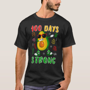 100 Days Strong Dabbing Avocado Sunglasses 100 Day T-Shirt
