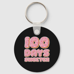 100 Days Sweeter 100 Days Of School Doughnut With  Keychain