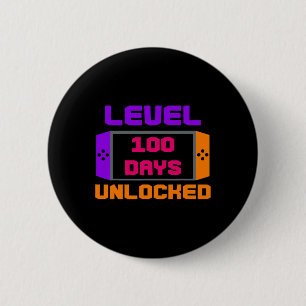 100 Days Unlocked 100th Day Of School Gamer Gaming 2 Inch Round Button
