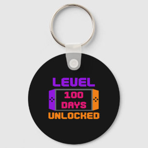 100 Days Unlocked 100th Day Of School Gamer Gaming Keychain
