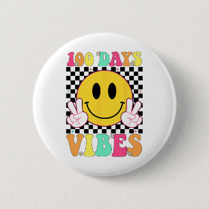 100 Days Vibes Retro Smile Teacher Kids 100th Day 2 Inch Round Button