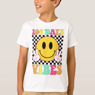 100 Days Vibes Retro Smile Teacher Kids 100th Day T-Shirt