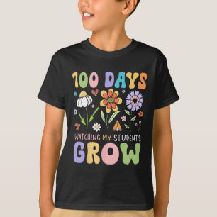 100 Days Watching My Students Grow Funny Cute Boho T-Shirt
