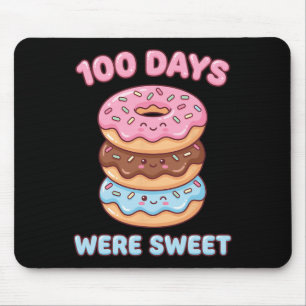 100 Days Were Sweet Kawaii Donut 100th Day Of Scho Mouse Pad