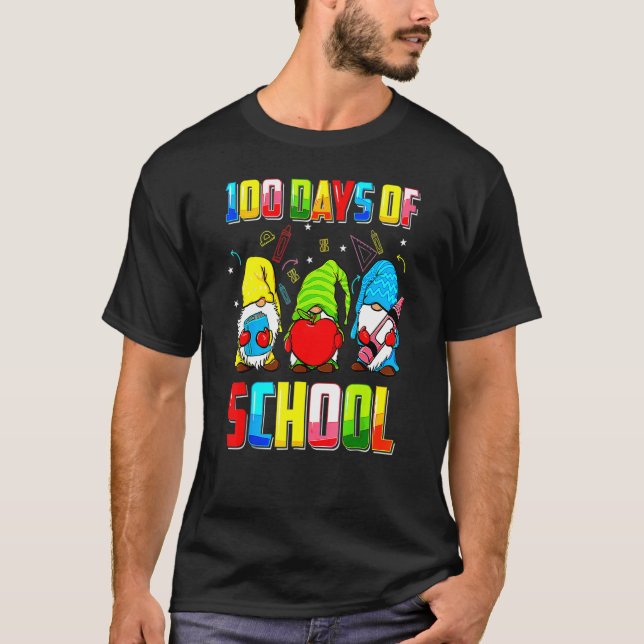 100 Days With My Gnomies 100th Day Of School Gnome T-Shirt (Front)