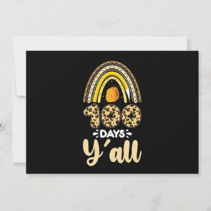 100 Days Y'all 100th Day Of School Leopard Invitation