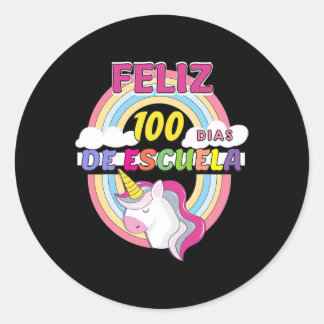 100 Dias De Escuela 100 Days Of School Classic Round Sticker
