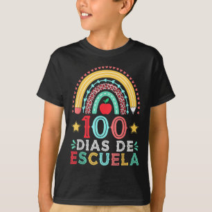 100 Dias De Escuela Rainbow Spanish Teacher T-Shirt