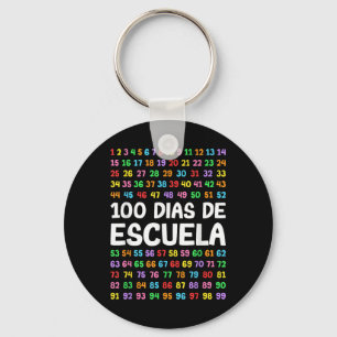 100 Dias De Escuela Spanish Teacher Keychain