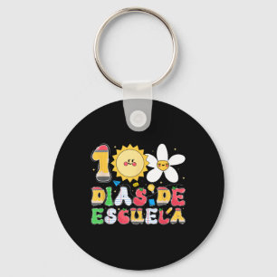 100 Dias De Escuela Spanish Teacher Keychain