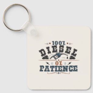 100% Diesel 0% Patience Vintage Graphic Keychain