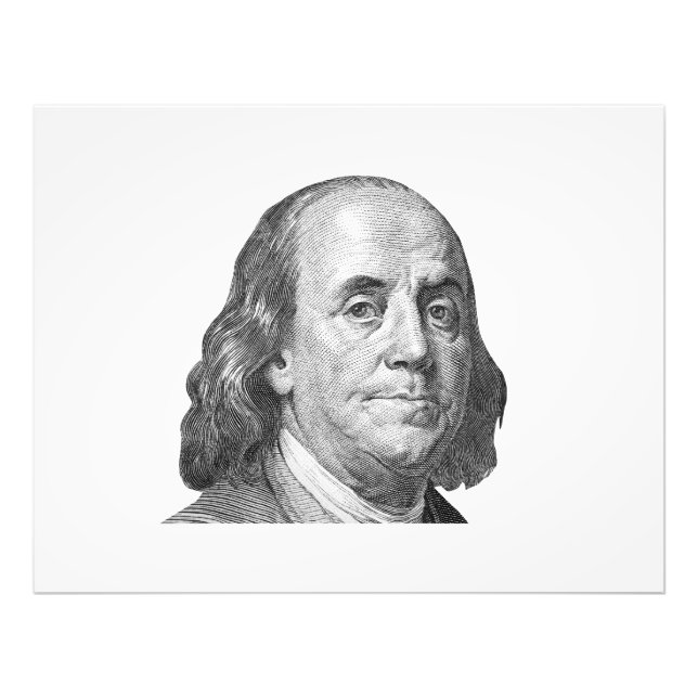 100 dollars, Benjamin Franklin Photo Print (Front)