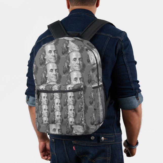 100 dollars, Benjamin Franklin Printed Backpack (Insitu (Model))