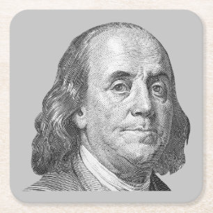 100 dollars, Benjamin Franklin Square Paper Coaster