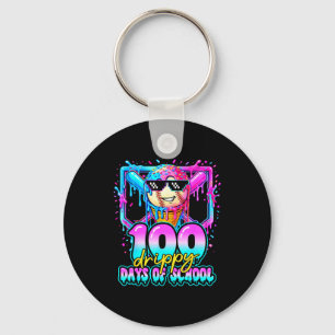 100 Drippy Days Of School Baseball Ice Cream 100th Keychain