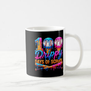 100 Drippy Days Of School Baseball Ice Cream Drip Coffee Mug