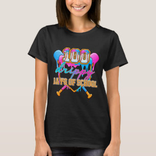 100 Drippy Days Of School Baseball Ice Cream Drip T-Shirt
