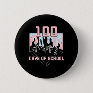 100 Drippy Days Of School Sell Ice Cream 100th Day 2 Inch Round Button