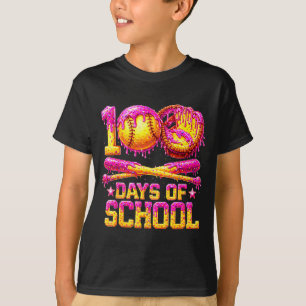 100 drippy days of school softball ice cream 100th T-Shirt