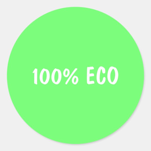 100% ECO CLASSIC ROUND STICKER (Front)