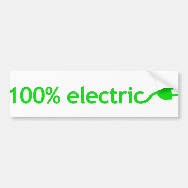 100% Electric Vehicle Bumper Sticker For Your Car (Front)