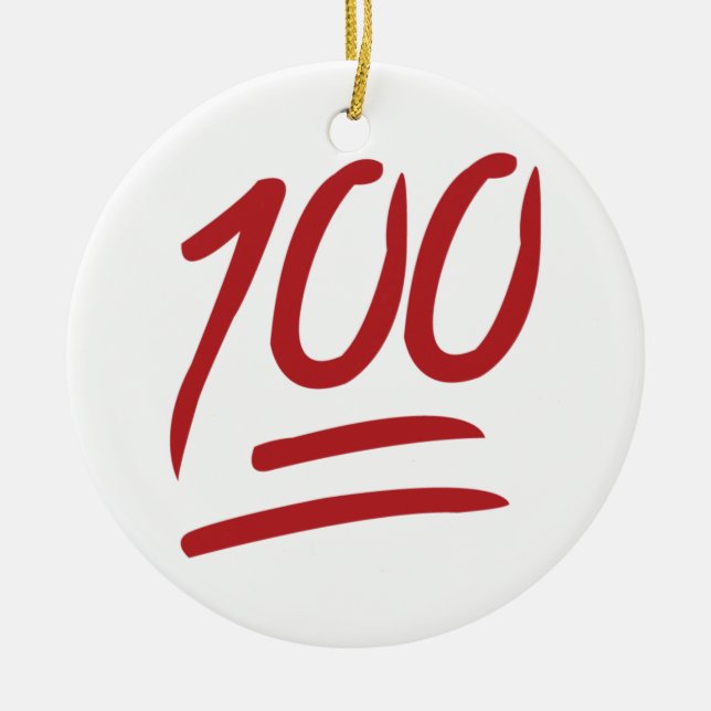 100 - Emoji Ceramic Ornament (Front)