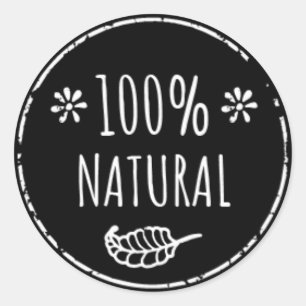100% Étiquette de bocal naturel