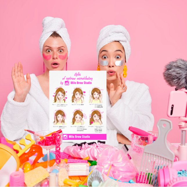 100 Eyebrow Microbalding Aftercare Instruction Pin Flyer (100 Eyebrow Microbalding Aftercare Instruction Pin Flyer)