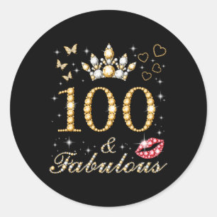 100 Fabulous 100Th 100 And Fabulous Classic Round Sticker