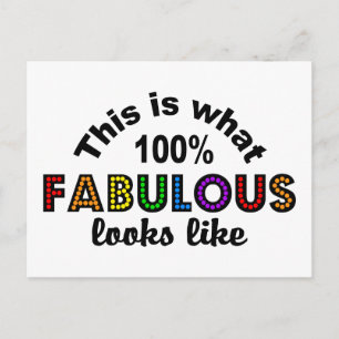 100% FABULOUS postcard, customize Postcard