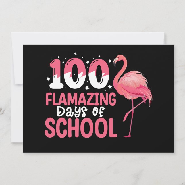 100 Flamazing Days of School Flamingo Teacher Invitation (Front)