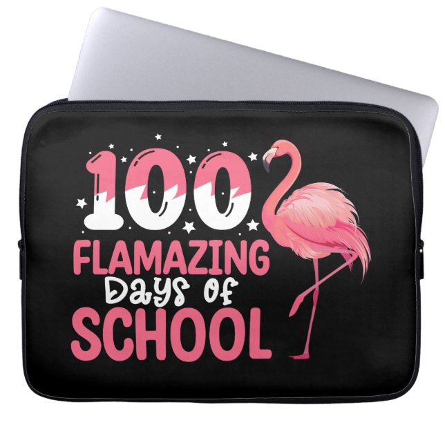 100 Flamazing Days of School Flamingo Teacher Laptop Sleeve (Front)