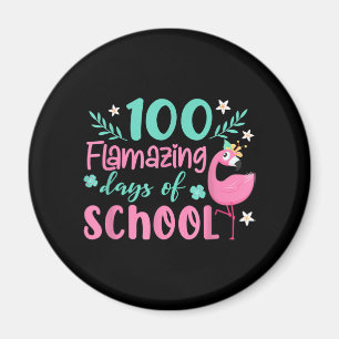 100 Flamazing Days Of School Funny Flamingo Magnet