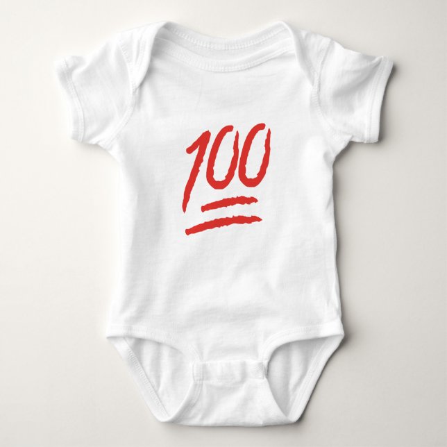100 Funny Sayings Emoji Meme Quote Baby Bodysuit (Front)
