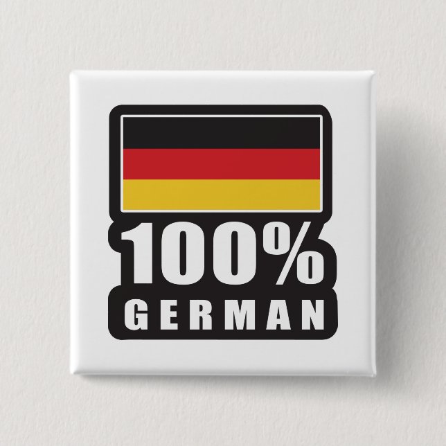 100% German 2 Inch Square Button (Front)