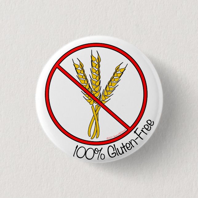 100% Gluten Free 1 Inch Round Button (Front)