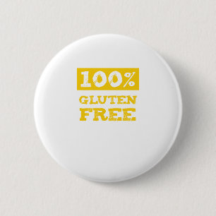 100% Gluten Free 2 Inch Round Button