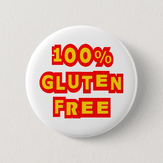 100% Gluten Free 2 Inch Round Button (Front)