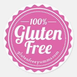 100% Gluten-Free Stickers — Pink