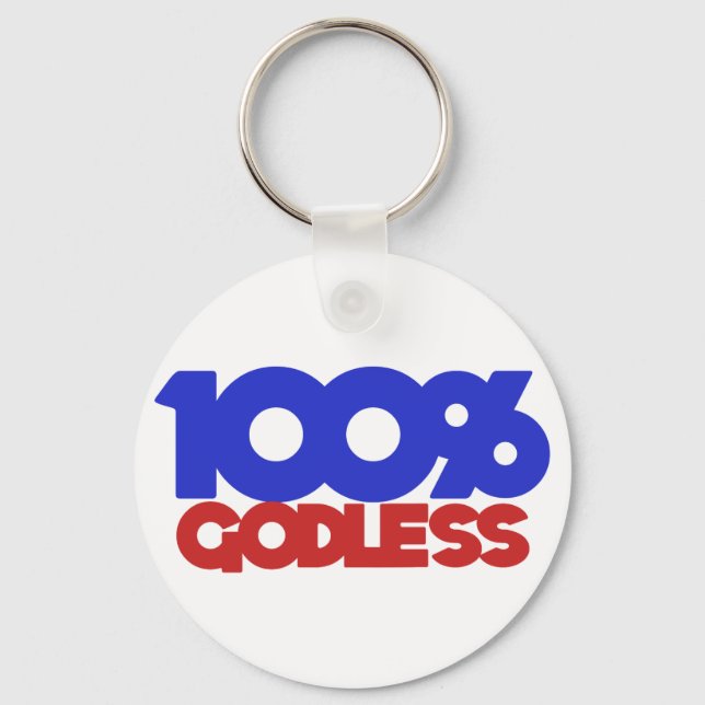 100% Godless Atheist Keychain (Front)