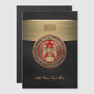 [100] Gold Roman Imperial Eagle Magnetic Invitation