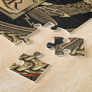 [100] Gold Roman Imperial Eagle on Gold Medallion Jigsaw Puzzle