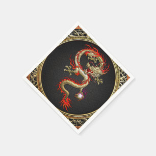 [100] Golden Chinese Dragon Fucanglong Napkin