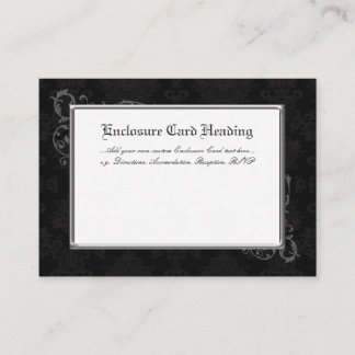 100 Gothic Damask Wedding Enclosures Black & White Enclosure Card